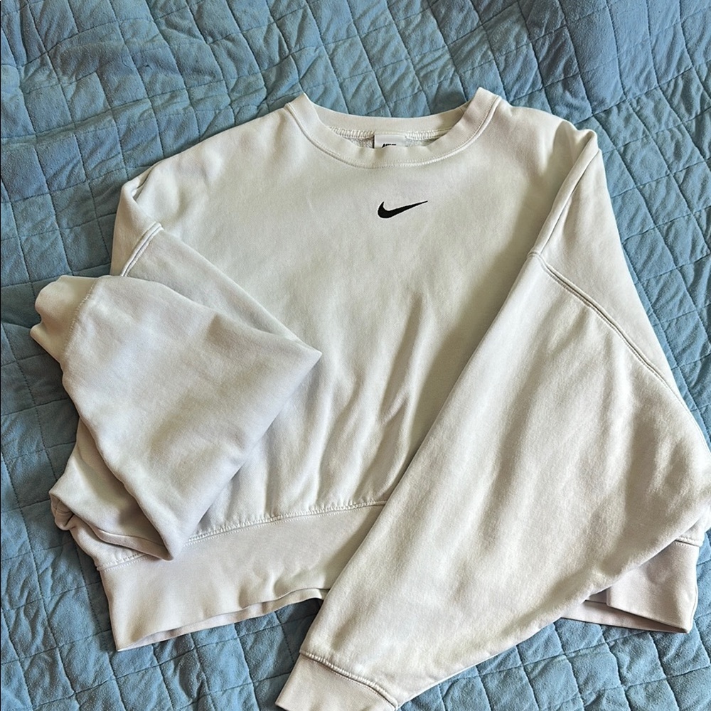 Nike white Crew Neck Sweater Casual Style
